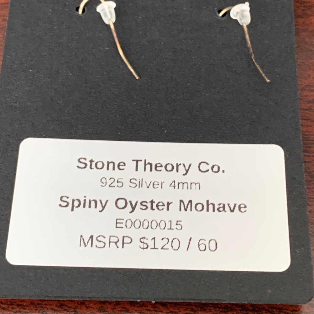 925 Sterling Silver Desert Pearl Spiny Oyster Mohave Teardrop Earrings 4mm